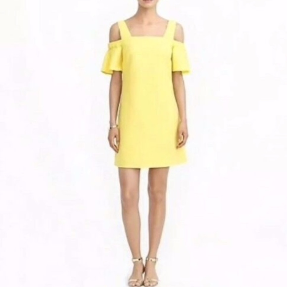 J. Crew Dresses & Skirts - J.Crew Yellow Shift Cold Shoulder Dress
